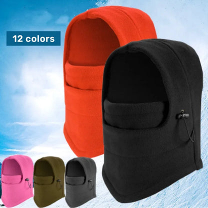 Winter Thermal Fleece Balaclava Men Hat Neck Warmer Hiking Scarf Waterproof Hunting Cycling Hat Hooded Neck Snowboard Face Mask